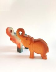 Elephant Calf with Curled Trunk (Brown Hue)