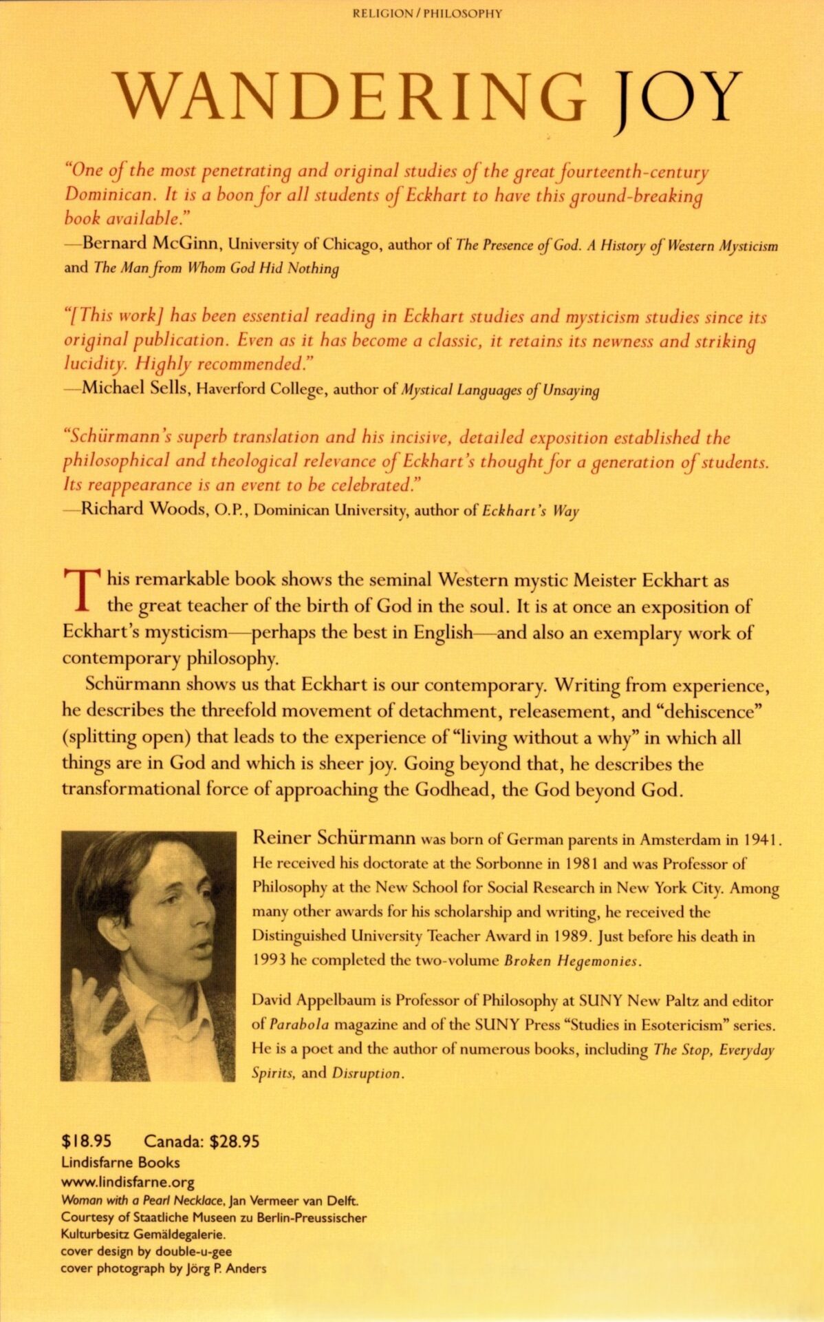Wandering Joy by Meister Eckhart (back cover) | Rudolf Steiner Bookstore