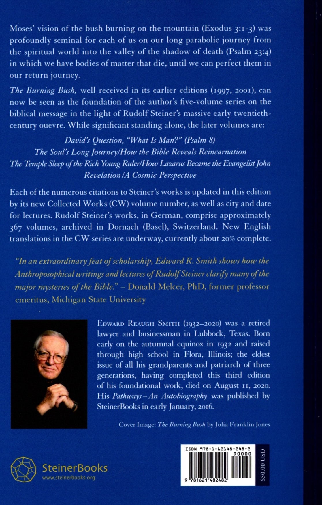 The Burning Bush by Edward Reaugh Smith (back cover) | Rudolf Steiner Bookstore