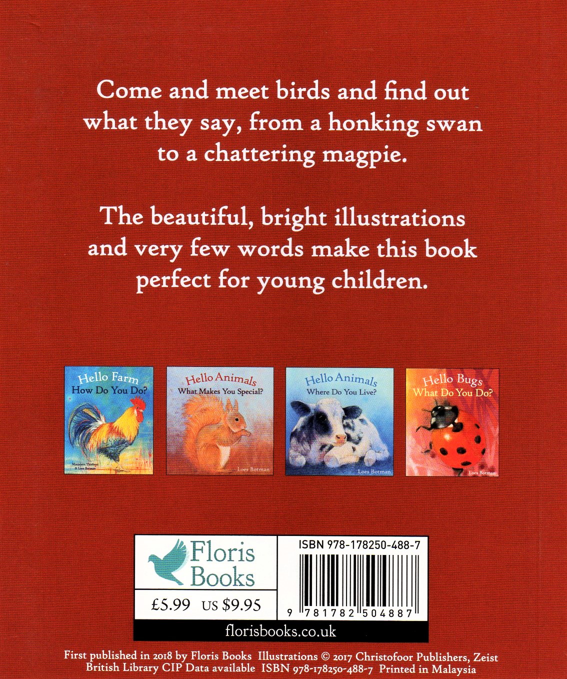 Hello Birds, What Do You Say? by Loes Botman - Floris Books - back cover