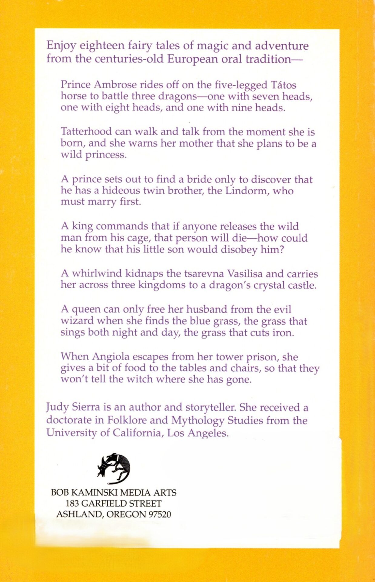 Quests and Spells by Judy Sierra - back cover
