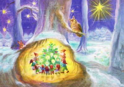 Gnomes around the Christmas Tree (Card) by Dorothea Schmidt | Rudolf Steiner Bookstore